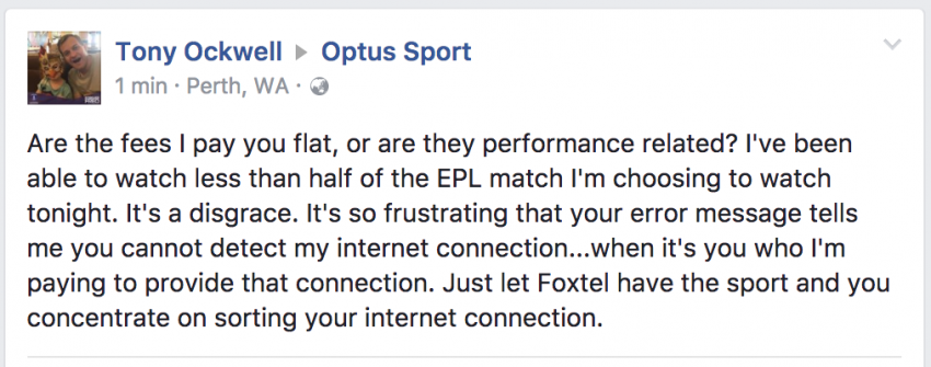 Screen Shot 2017 08 20 at 12.52.36 am 850x335 Fans Enraged After Optus Sport App Fails To Stream EPL Game