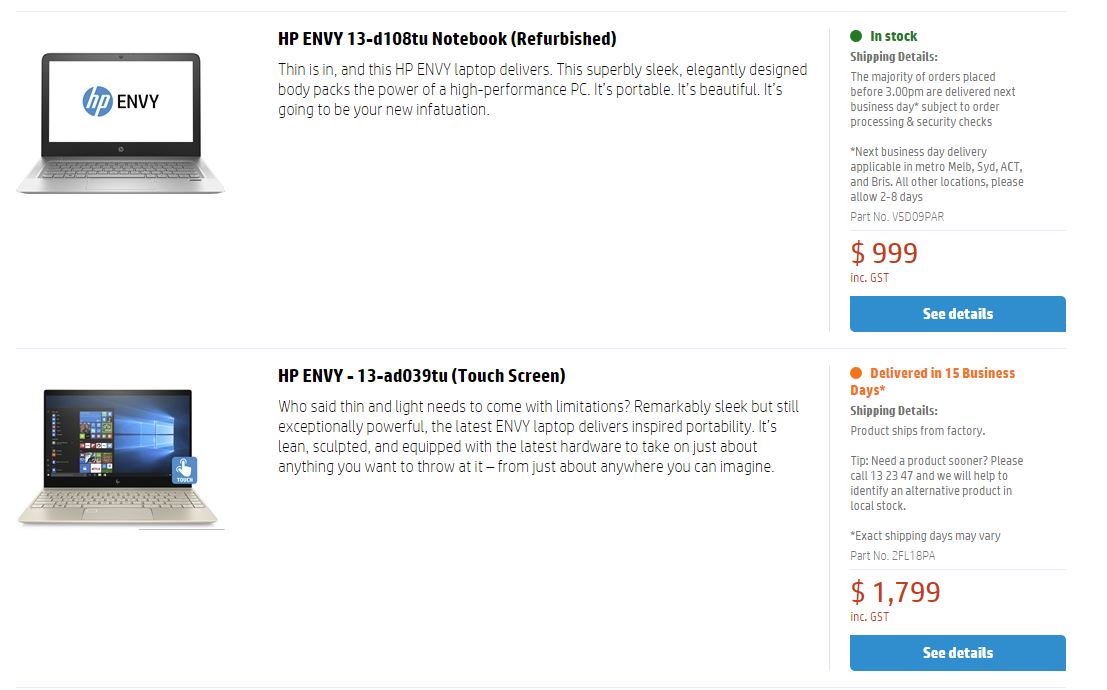 HP Screen Grab 2 HP Cuddles Up To Amazon While Undercutting Harvey Norman On Price