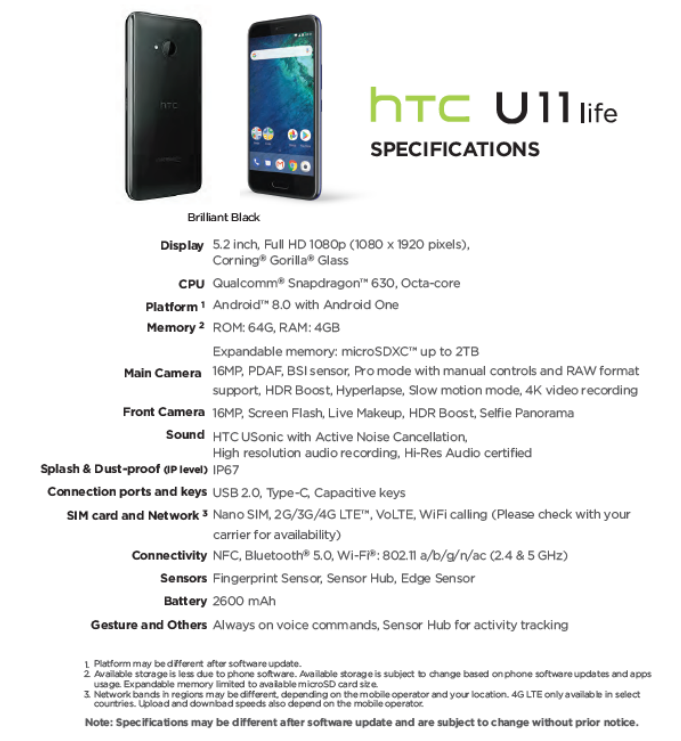 HTC U11 Life Specs HTC U11 Life Launching March 14th, Exclusive To Vodafone