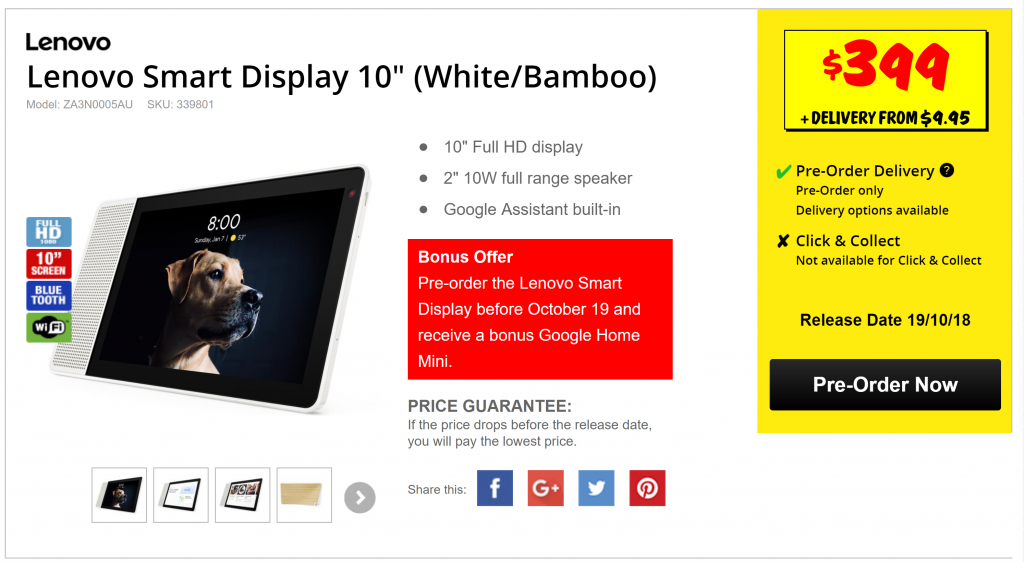 jb hi lenovo 1024x562 Grab A Lenovo Smart Display With A Free Google Home Mini