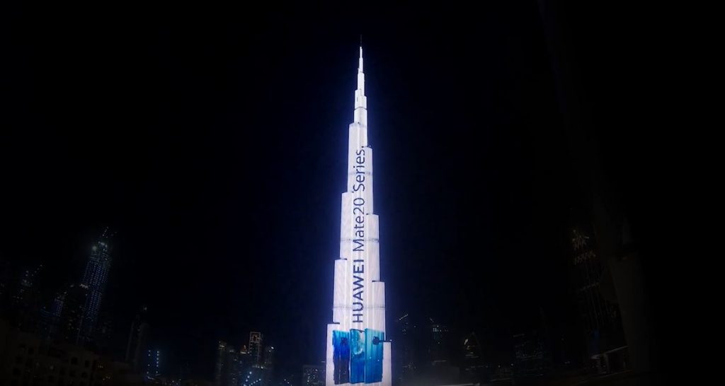 Huawei Launch Mate 20 with Epic Light Show On World’s Tallest Building