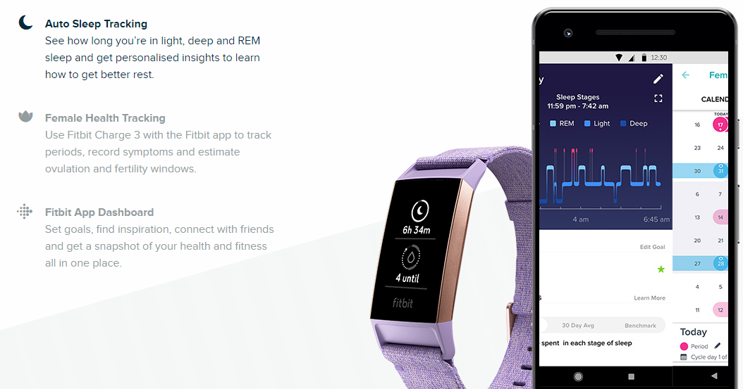 features of fitbit charge 3