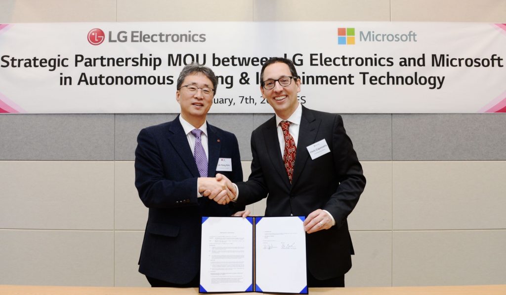 CES 2019: LG & Microsoft Partner For Self-Driving Cars