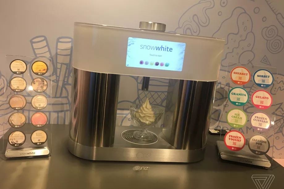 The Verge Snowwhite LG Unveil Concept Pod Based Ice Cream Maker