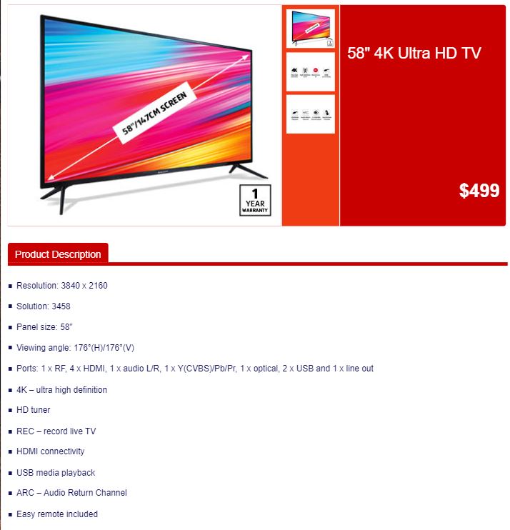ALDI 58 TV ALDI Unveil 58 Inch 4K TV For Under $500
