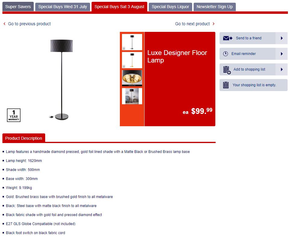 Luxe Designer Floor Lamp Aldi Goes Big On Smart Lighting