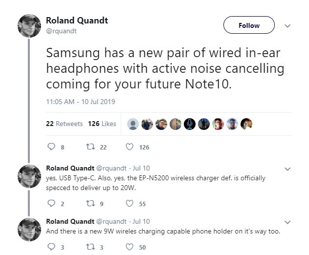 Samsung tweet Samsung To Debut Active Noise Cancelling Headphones With Note 10