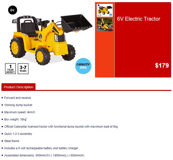 6V electric tractor 1 ALDI Unveil 65 Inch 4K TV For $599