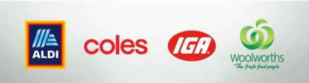 the logos of Australian supermarkets that are working together during COVID-19