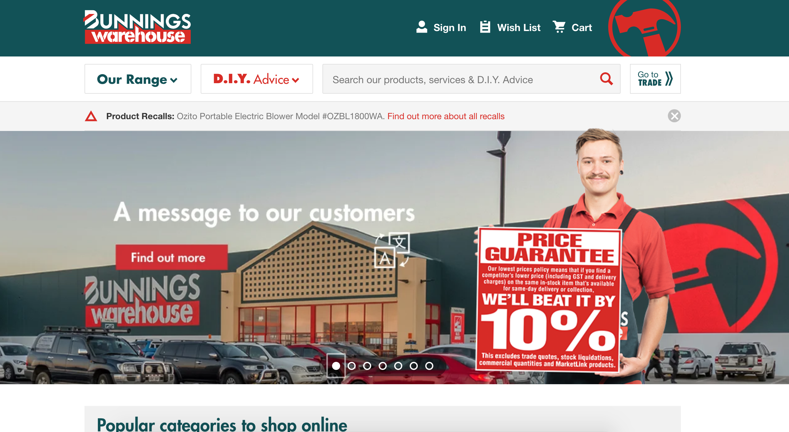 Screen Shot 2020 04 23 at 12.52.35 pm Bunnings Point Customers Online Ahead of ANZAC Rush