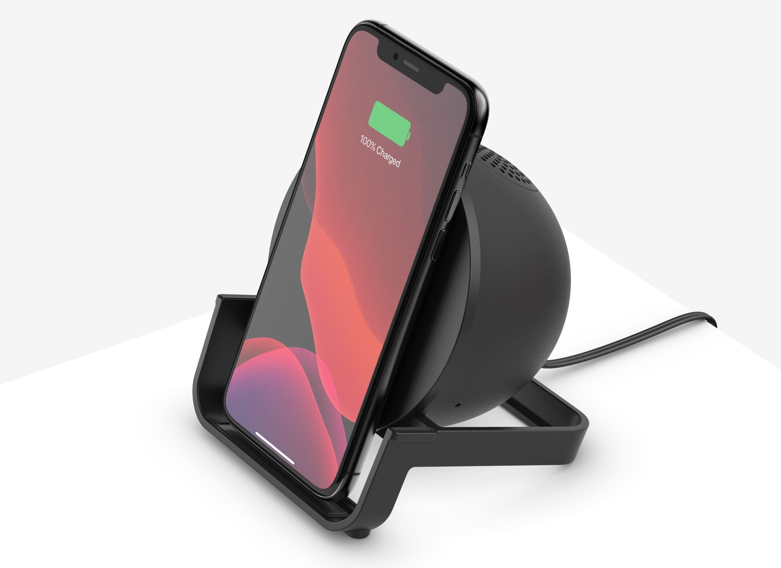 BOOST↑CHARGE™ Wireless Charging Stand Speaker 1 scaled e1605485782414 Belkin Unveils Wireless Charging Speaker Stand