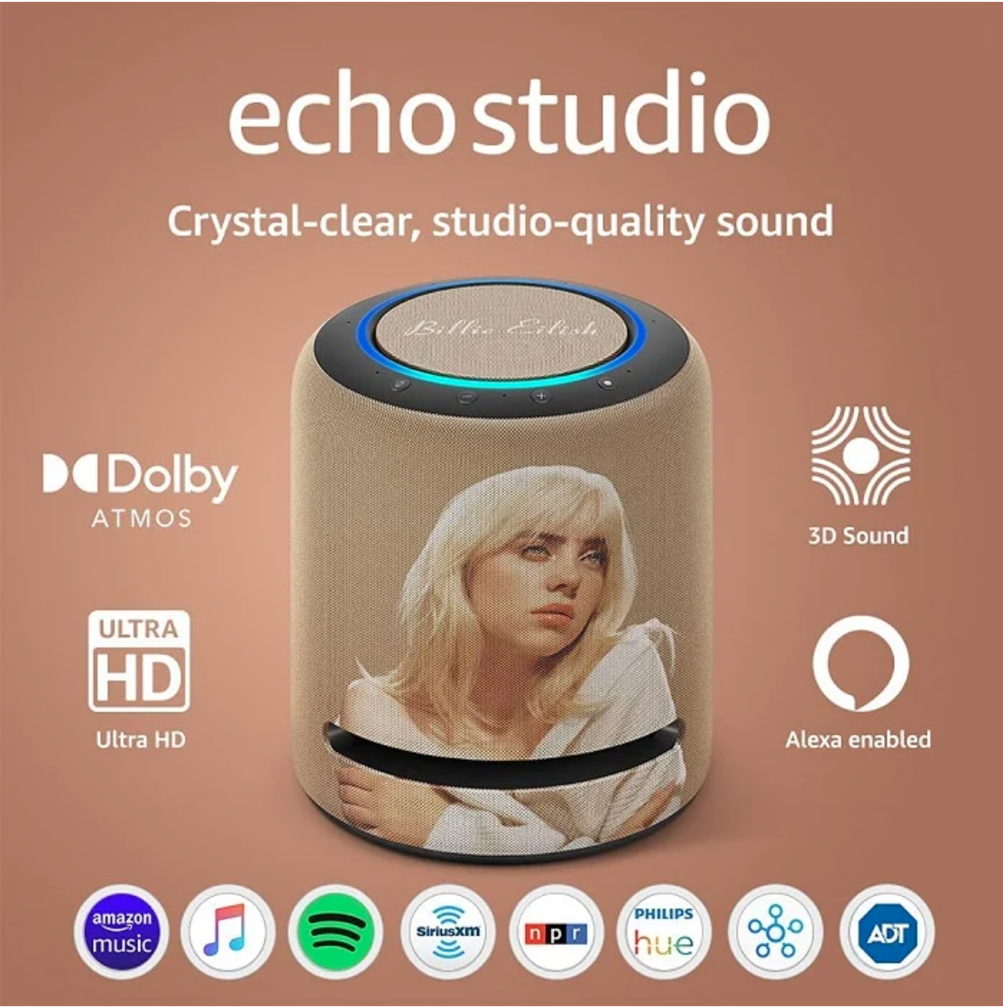 Screen Shot 2021 09 24 at 9.59.58 am Amazon Release Echo Studio With Billie Eilishs Face On It