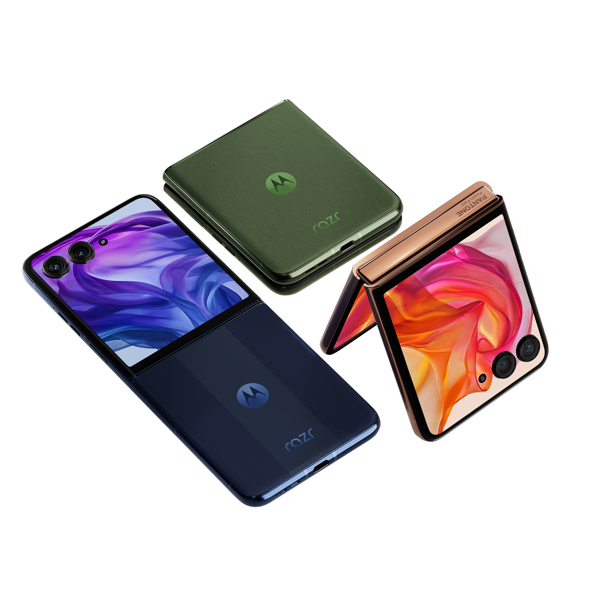 2024 MOTOROLA RAZR 50 ULTRA 2k PRODUCT RENDER FAMILY ANGLE 79 The Motorola Razr 50 Ultra Brings Gemini AI To Its External Display