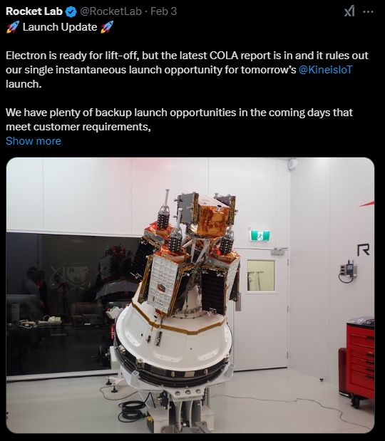 Rocket Lab postpones February 4 launch